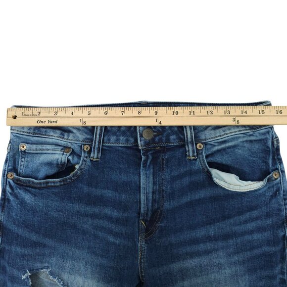 American Eagle Next Level Flex Slim Straight Jeans Mens 32 x 33 Distressed Denim - Picture 3 of 15